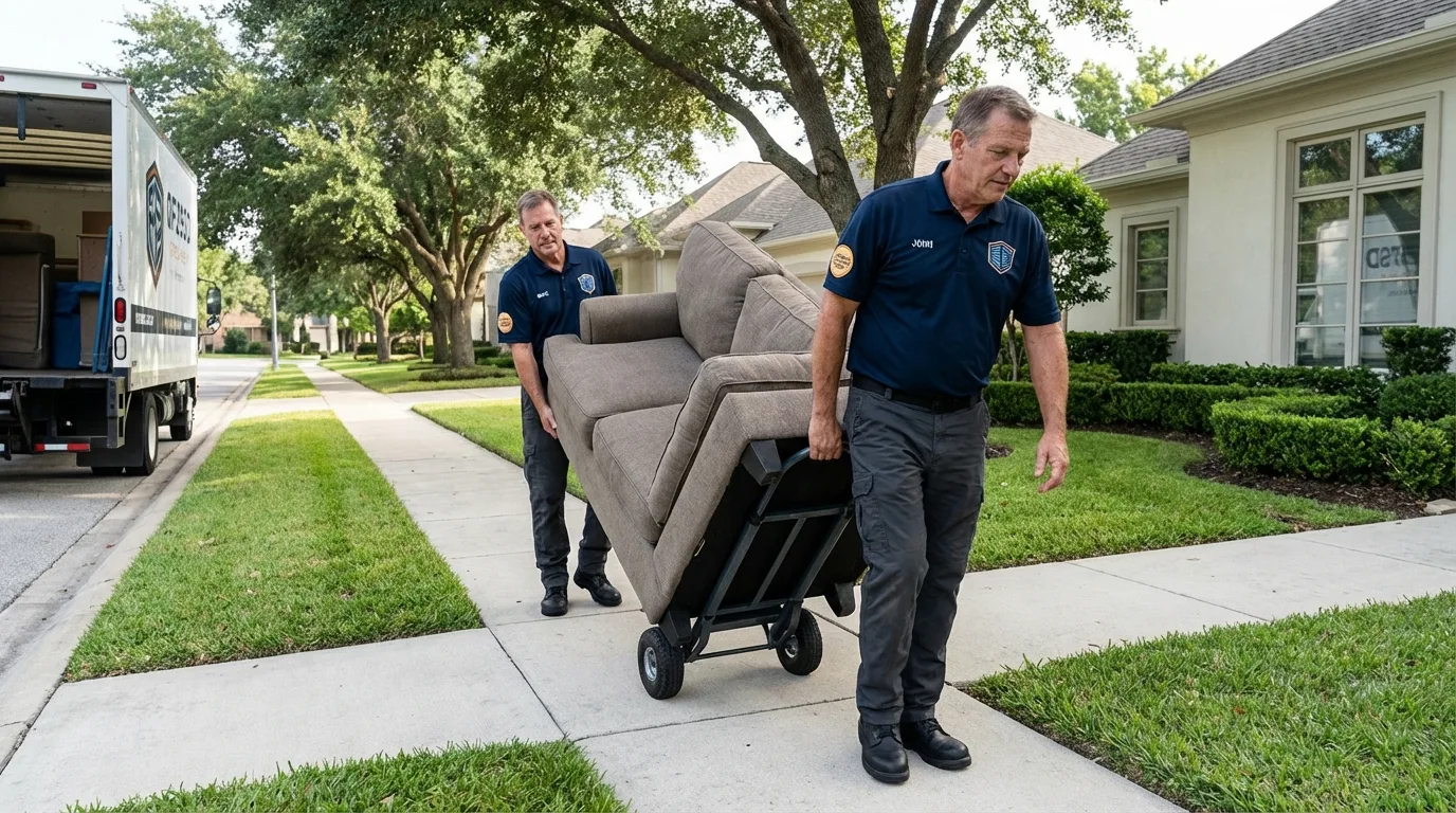 Local residential moving crew loading furniture in Perryville, MD